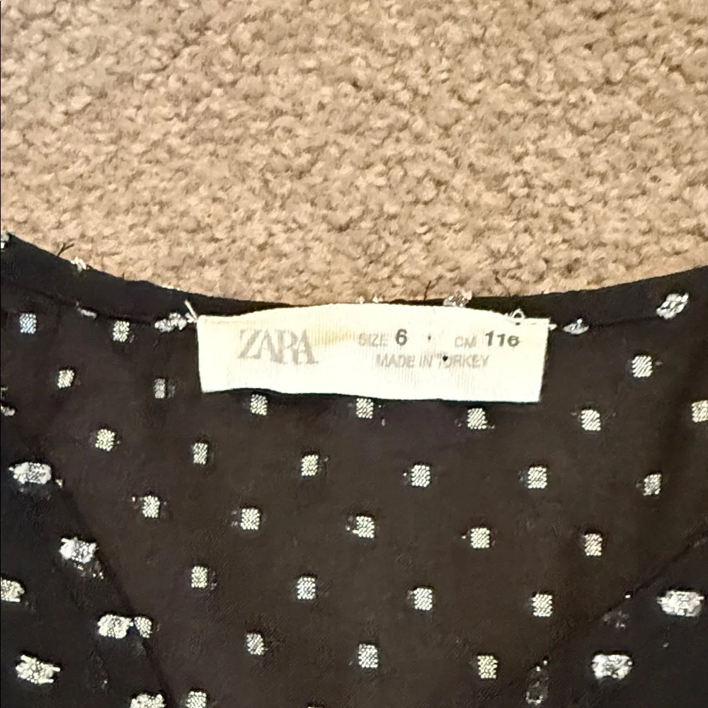 Zara Kids Black Dress with Silver Design